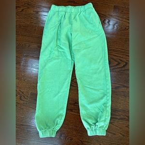 Brandy Melville lime green sweatpants